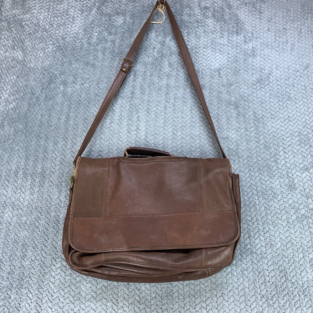 Vintage Wilsons Leather Brown Satchel Messenger Shoulder Bag 12" X 18"
